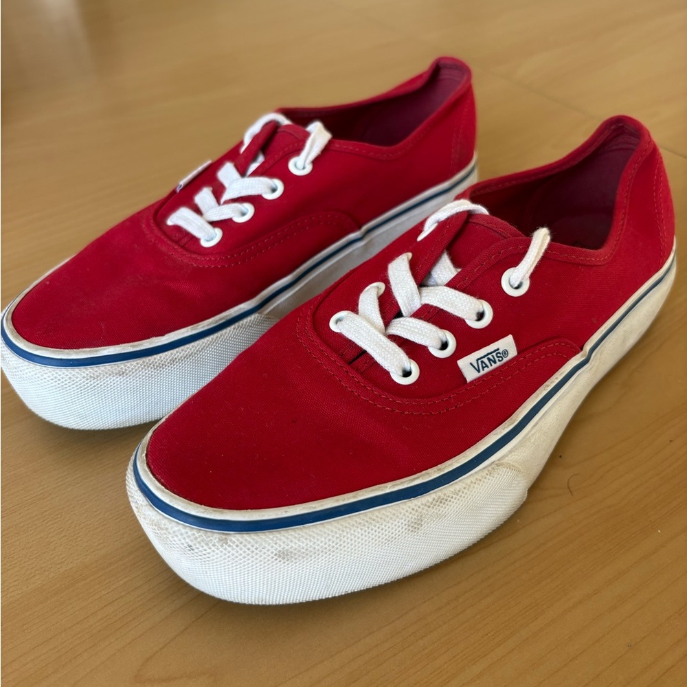 VANS OLD SKOOL PLATFORM RED SHOE